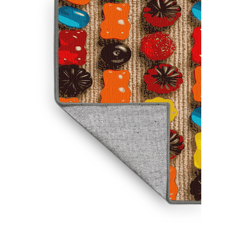  Tapis lavable à motif de gelée de fruits, Rectangulaire 2 pi x 3 pi