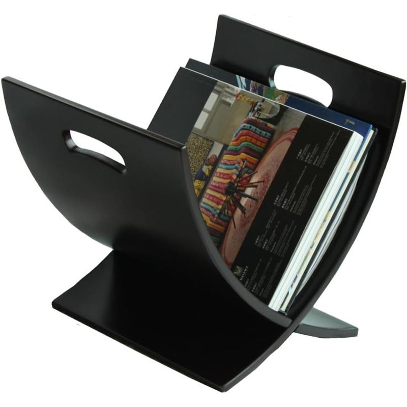 Porte-revues contemporain en bois, espresso