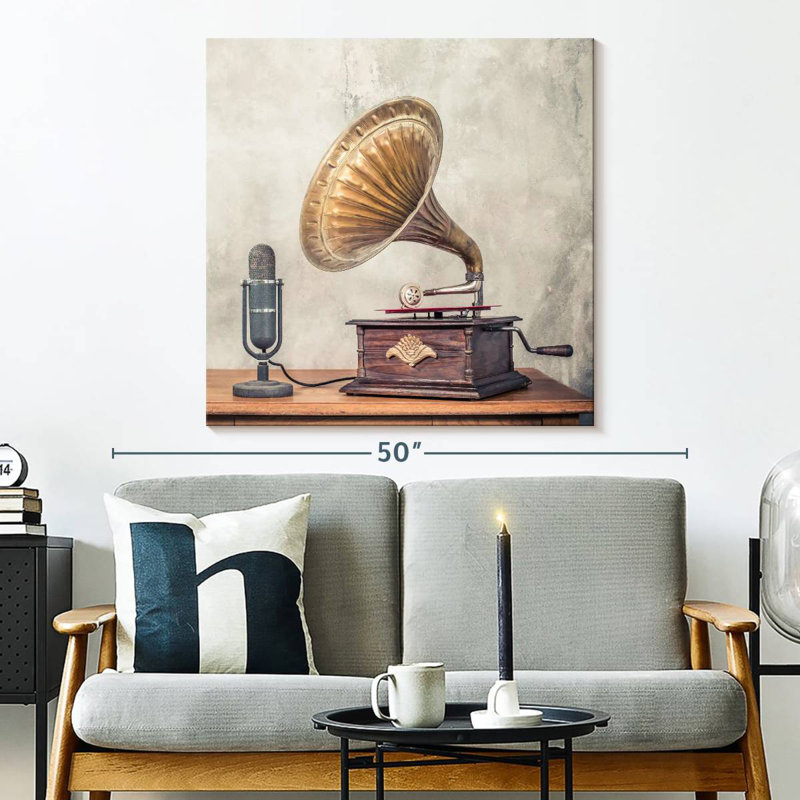 Abarca Mic And Gramophone, 33" H x 33" W