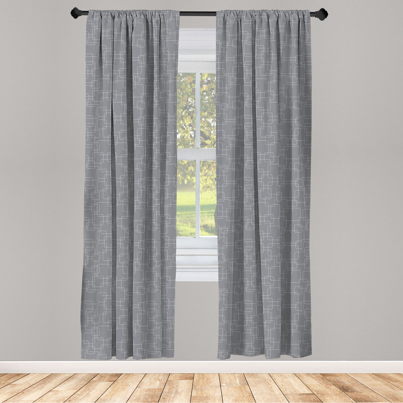 Geometric Semi-Sheer Rod Pocket Sliding Panel, 28" x 95"