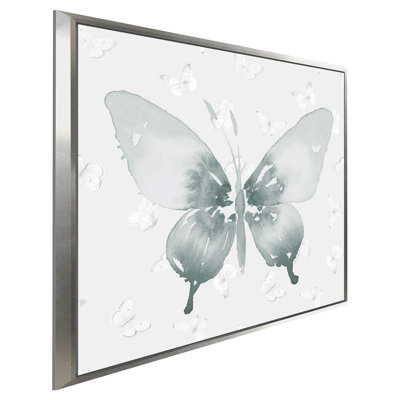 «Gray Watercolor Butterflies II» par Lanie Loreth, reproduction sur toile