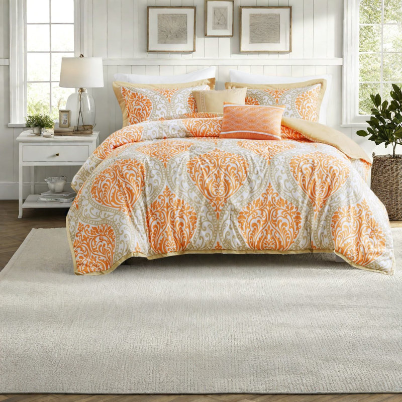 Soft Microfiber Bedding Sets, Twin Xl Damask Modern Home Comfort