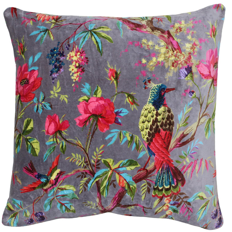 Palampur Floral Mink Square Throw Cushion