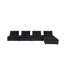 Anna 120" Black Velvet 4 Pc Modular Sofa