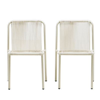 Zechariah Outdoor PE Rattan Stacking Dining Chairs