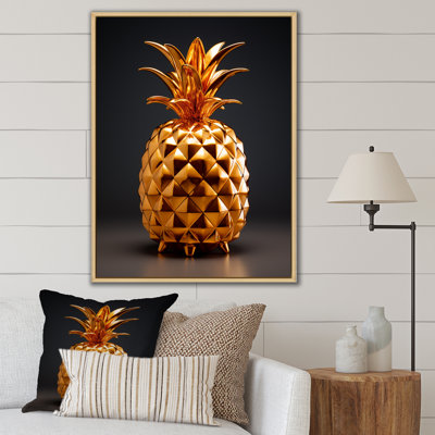 Golden Pineapple Impression II - Ananas, art mural