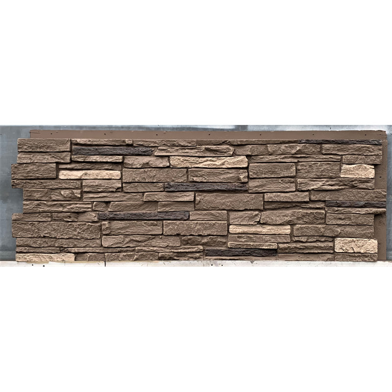 Slatestone Panel Large - Faux Stone 15.5 In. X 43 In X 1.75 In. (Single Piece), Brunswick Brown