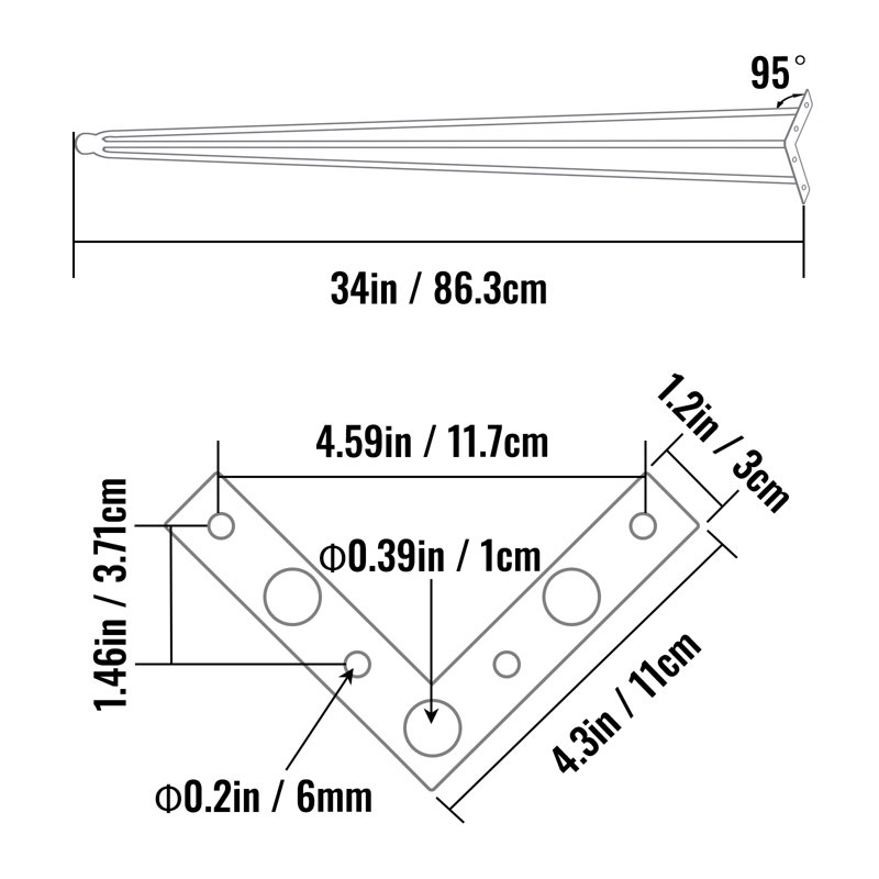 Table Leg, 86.4cm H x 10.9cm W x 10.9cm D