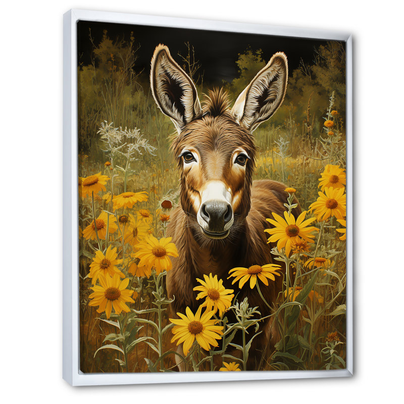 «Yellow Donkey Absurdity I - Donkey», art mural, H 32 po x l 16 po x P 1 po, Cadre flottant blanc
