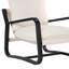Chaise de salle à manger Blaire revêtue de tissu avoine avec structure en métal-156381260