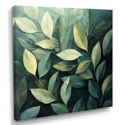 Feuillage olive vert feuilles collage I - feuilles, art mural