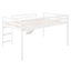 Lit mezzanine blanc avec glissade brillante - fabriqué en bois massif pour une luminosité étonnamment stable