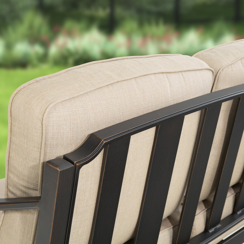 Tamarin 4 Pieces Outdoor/indoor Aluminum Patio Swivel Conversation Seating Group With Sunbrella® Cushions And Coffee Table For 5 Person