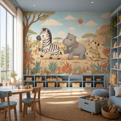 Décoration murale zébrée Safari