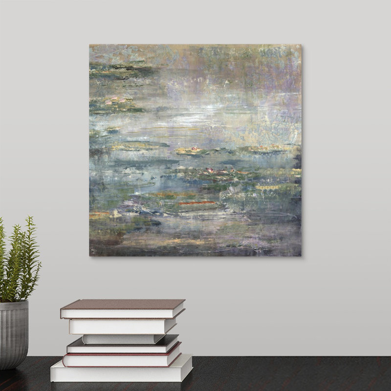 «Twilight Lilies II», peinture sur toile, Toile tendue, H 12 po x l 12 po x P 1,25 po