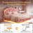 Floating Cloud Crown Velvet Bed with Headboard Storage, LED Light & Built-in Charging Outlet-365814529-365814531