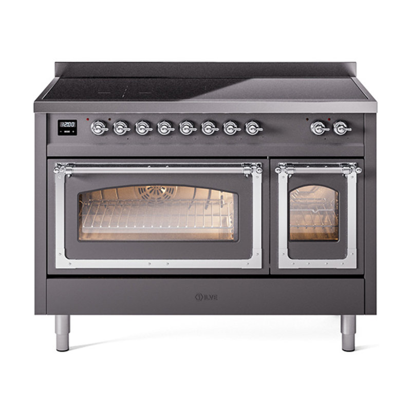 ILVE Nostalgie II Noblesse 48 in Induction Range, Graphite Matte/Chrome