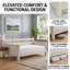 Lit de jour rembourré Modern, minimaliste, crème, lin-1400680086