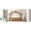 Structure de lit en bois pleine grandeur avec clôture, noyer, pour et les adolescents, fabrication en pin massif, lit de jeu en bois de pin, Sleep One-584315168