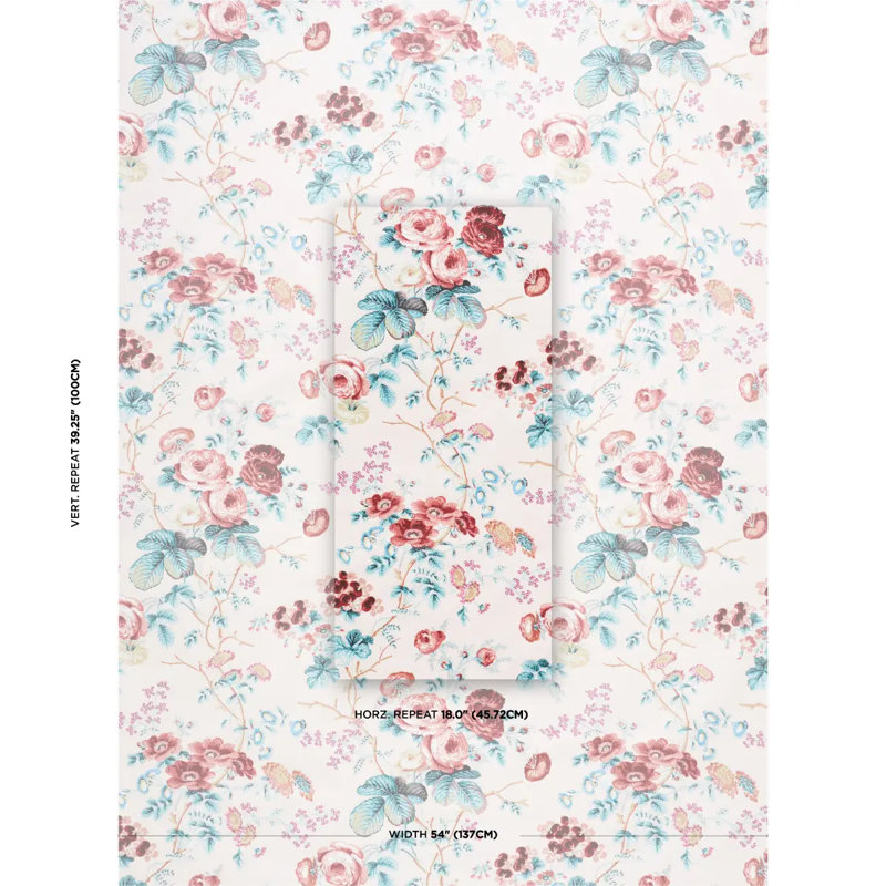 Salisbury Chintz Fabric, Rose