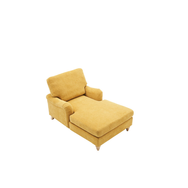 Canapé-lit moderne surdimensionné avec pieds en bois massif Mid-Century, Jaune