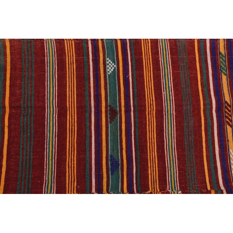 Tapis turc rayé tissé à la main Vibrant