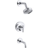 Purist® Rite-Temp Pressure-Balancing Bath and Shower Faucet Trim with Push-Button Diverter, 7-3/4" Spout and Lever Handle, Valve Not Included