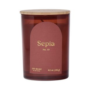 Bougie en pot sépia