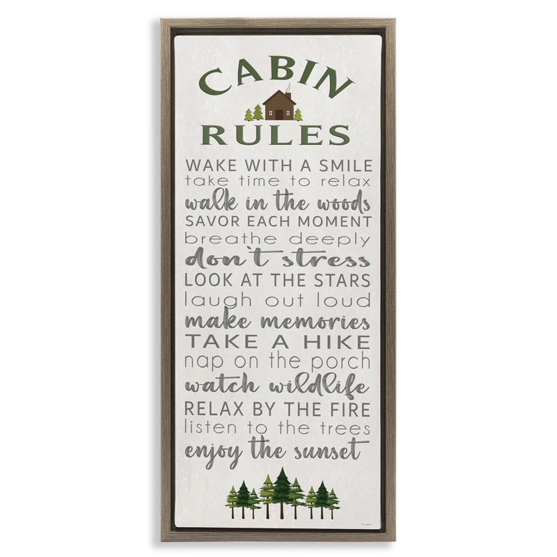 Cadre flottant Fun Rustic Rules, design par Seven Trees Design, Cadre flottant orme Montalcino, H 31 po x l 15 po