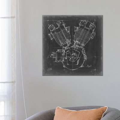 "Moto Engine Blueprint III" par Ethan Harper, reproduction d’art