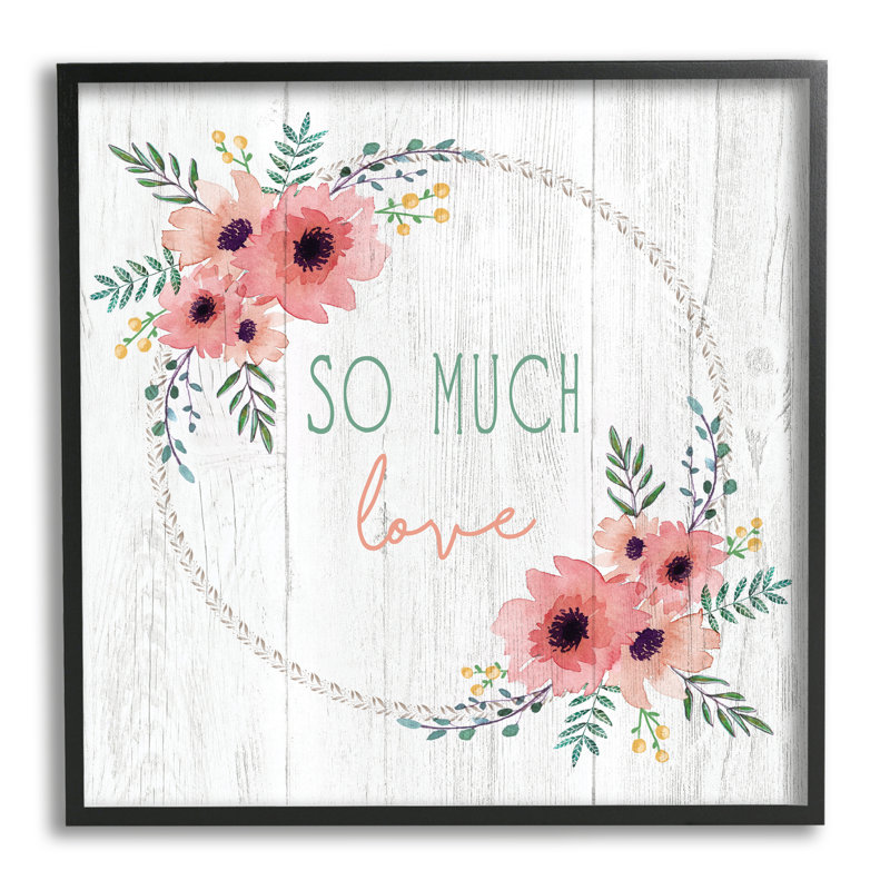 So So Love - Art textuel, H 24 po x l 24 po, Cadre noir
