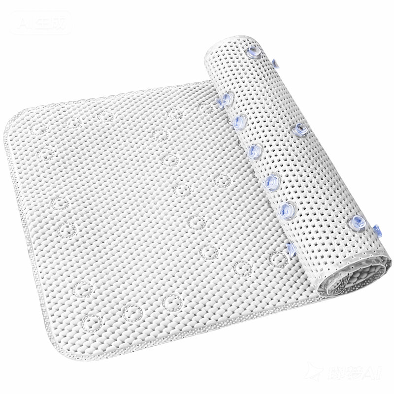 1 Piece Soft Waffle Non Slip Bath Mat, White