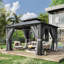 Pavillon de jardin permanent en aluminium avec double toit-138525291