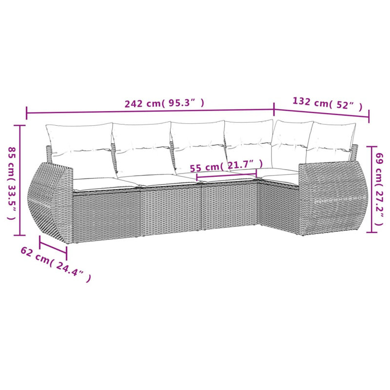 Ensemble de canapé de jardin Vidaxl
