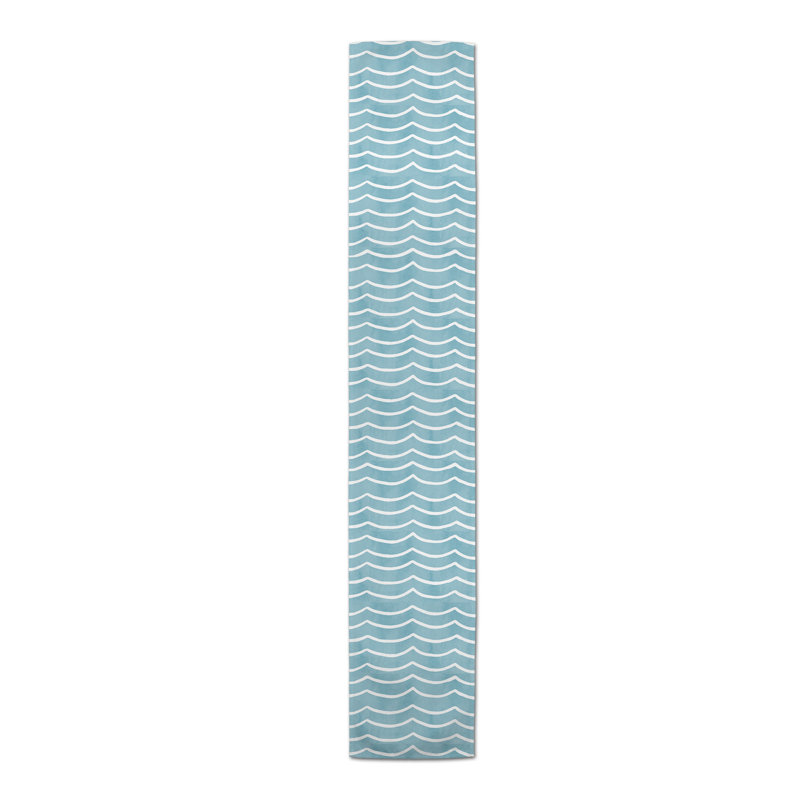 Bauman Soft Waves Table Runner, 72" L x 16" W, Blue