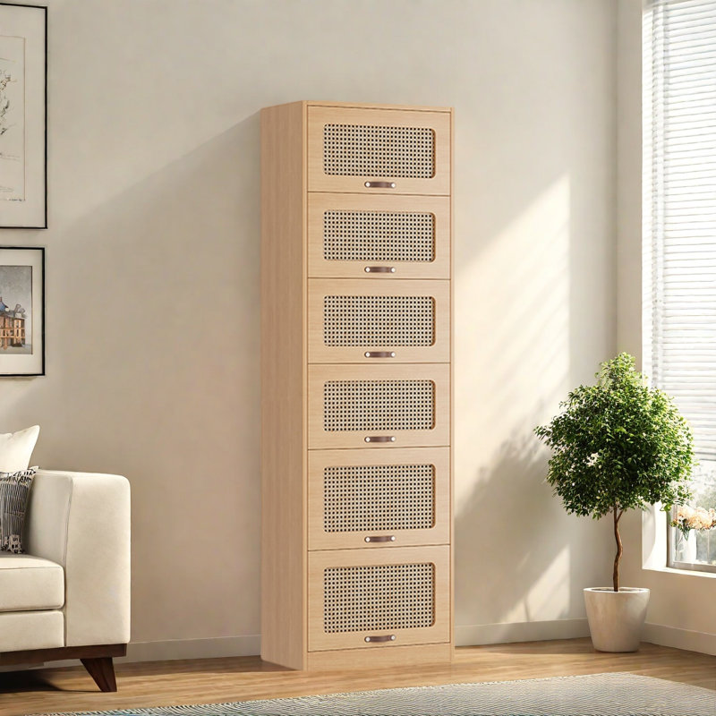 Rabehi, (6 tablettes) H 77,9 po x l 23,6 po x P 13,7 po, Brun