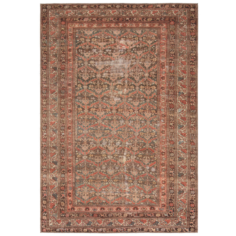 Tapis oriental rouge Vibe par Bungalow Rose Arjoel, Rectangle de 5 pi x 8 pi