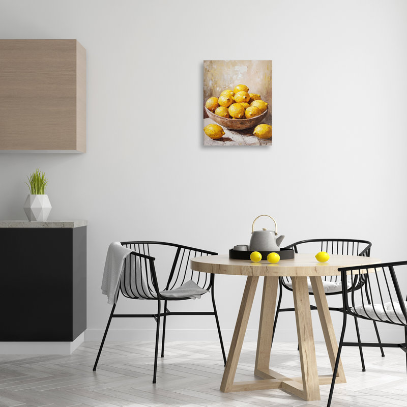 Bowl Of Lemons Still Life Canvas Wall Art, design by Franklyn Gregory, 16" H x 20" W