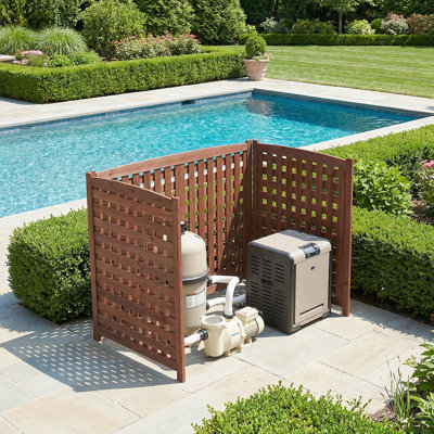 3-Panel Wooden Privacy Fence For Outdoor Spaces - Ideal For AC Units & Garden Decor
