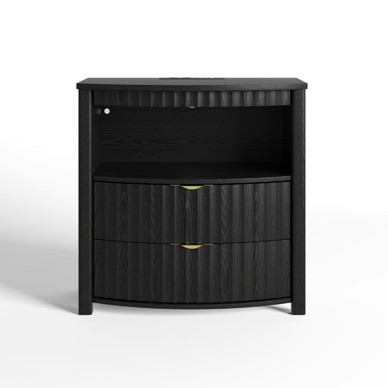 60cm W Bedside Table, Black