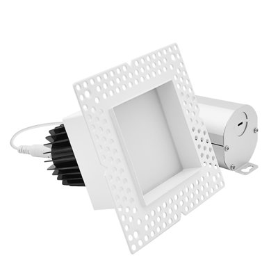 Projecteur carré à DEL 3 pouces LUXRITE, sans poussoir, réglable en 5 lumières, 15 W, 950LM, CRI90, gradation double 120-277 V, ETL