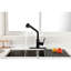 Robinet de cuisine noir mat avec douchette extractible, évier à poignée simple et bec rotatif à 360 degrés. Surface de corrosion et de rouille pour une performance durable. Contrôlez facilement le débit d'eau à une poignée.-622834321