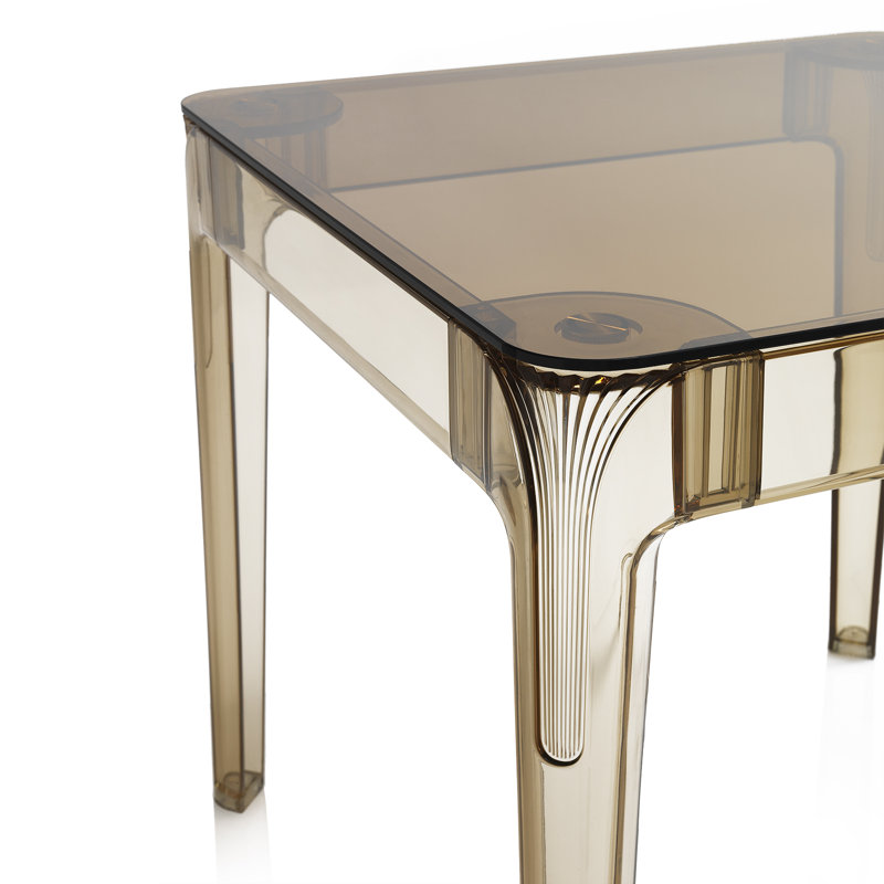 Britani Glass Top Dining Table, Yellow