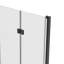 Porte de douche pliante sans cadre l 30 po x H 72 po, alliage d'aluminium, douche en verre trempé de 0,24 po