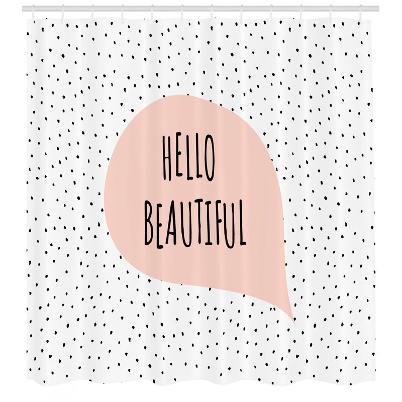 Ensemble de rideau de douche hello et crochets, H 70 po x l 69 po