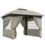 Pavillon de jardin en acier galvanisé avec teinte grise avec espace extérieur, acier galvanisé et polyester