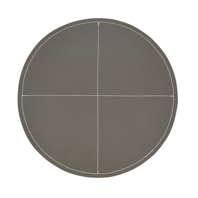 Calliope 100% Polyurethane No Pattern Round Placemat, Gray