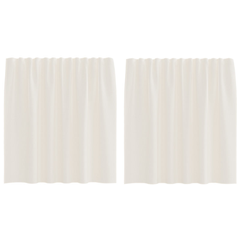 Voile Curtains With Tab Top 2 Pcs, 140cm Width x 140cm Drop, Cream