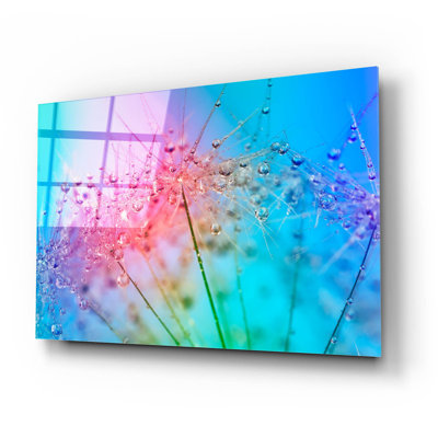 Latitude Run® 'Rainbow Droplets' By Cora Niele, Acrylic Glass Wall Art, 36"X24"
