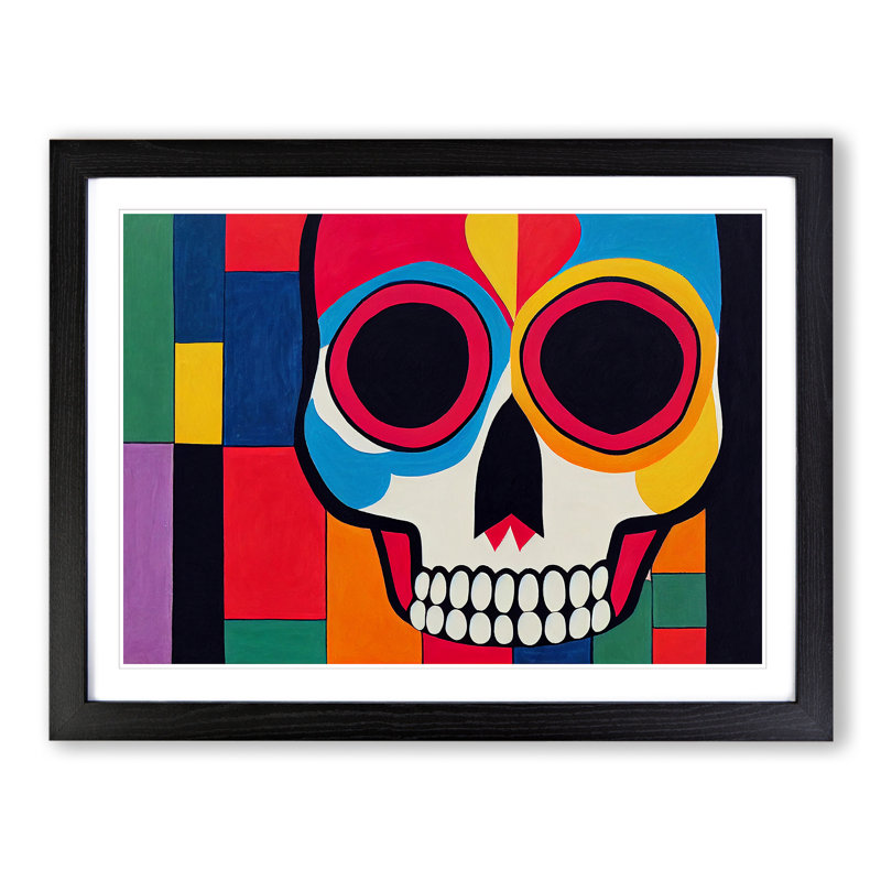 Abstract Skull - Framed Print, Black, 46cm H x 64cm W x 2cm D